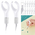 Lasnten 2 Pack Fingertip Craft Knife with 10 Blades, 4.2 In, White