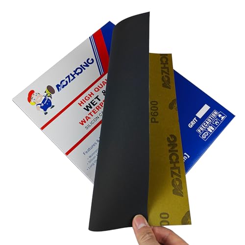 600 Grit Sand Paper, 9 x 11 Inch, 25 Pcs Wet Dry Sandpaper Sheets, Silicon Carbide for Wood, Metal, Automotive Sanding and Polishing, Waterproof and Durable - style: 600 Grit