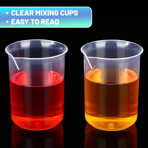 Tatuo 200 Pack Plastic Measuring Cups 1.7oz/50ml, Clear Graduated Beakers