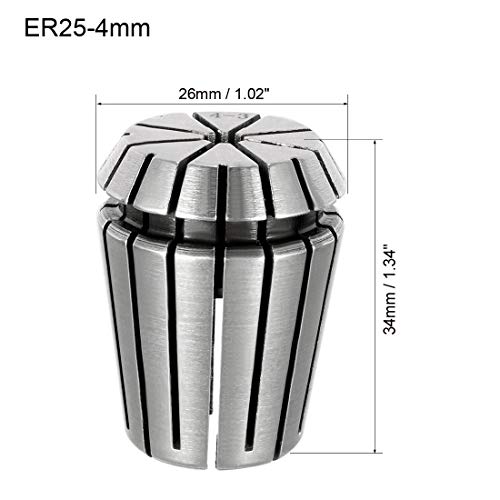 uxcell ER25 4mm Spring Collet Chuck for CNC Engraving Machine Lathe - size: 4mm
