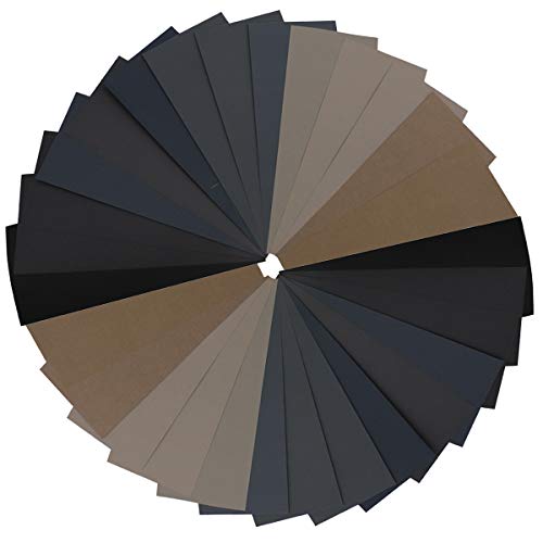 VIBRATITE 48PCS Wet Dry Sandpaper Assortment Pack 320-10000 Grit Sand Paper - size: 9 x 3.6 Inch