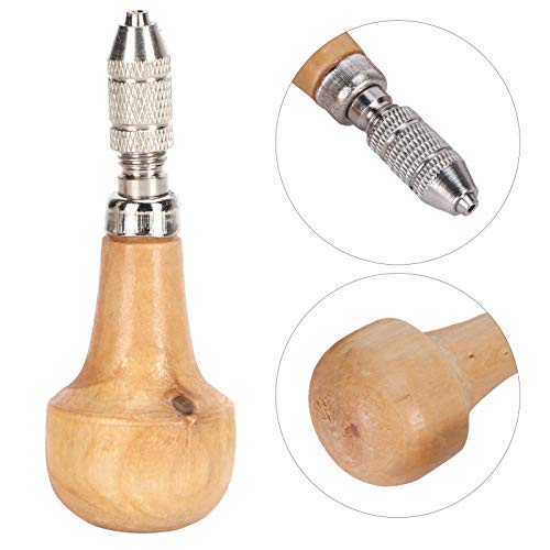 3 Set Hand Chucks Wooden Handles Pin Vise Hand Drill Wooden Handle Pear Shape Graver Handle for Stone Setting Graver Replacement