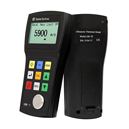 YUSHI UM1 Series UM-1D Handheld Portable Ultrasonic Thickness Gauge Tester Meter 0.03'' to 12'' / PT-08 Probe/Transducer P-E & E-E (echo-echo) Through Paint & Coatings - style: UM-1D