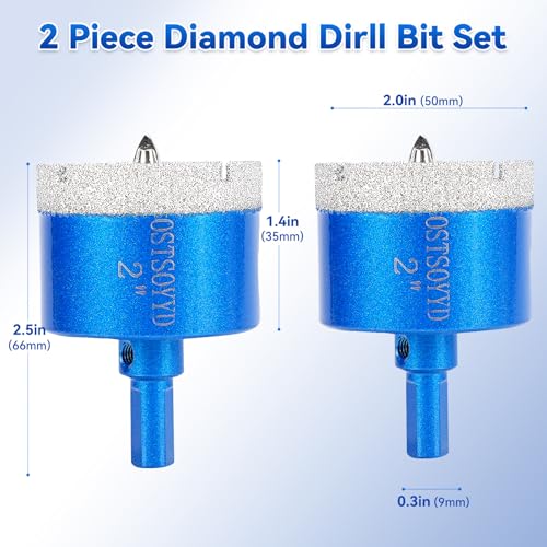 2 inch Diamond Hole-Saw Bits with Pilot Drill Bit 50mm Tile Hole Saws - size: 2'' | 50mm