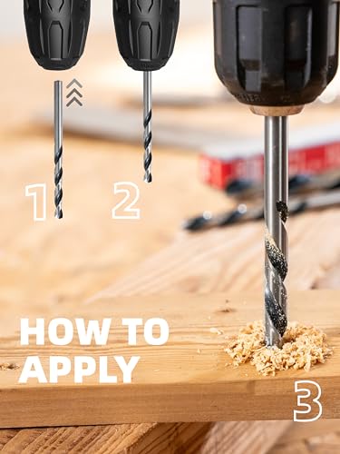 HIGHFIRE 3/16" Jobber Length Drill Bits, Pack of 12 pcs, High Speed Steel Twist Drill Bit with Storage Case, 135 Degree Tip for Wood, Metal, Steel, Plastic, Aluminum Alloy - size: 3/16 in (12 pcs)