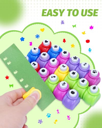 UCEC 20PCS Mini Hole Punch Shapes, Star Heart Paper Punches for Crafting - color: 20pcs multiple styles mini punch