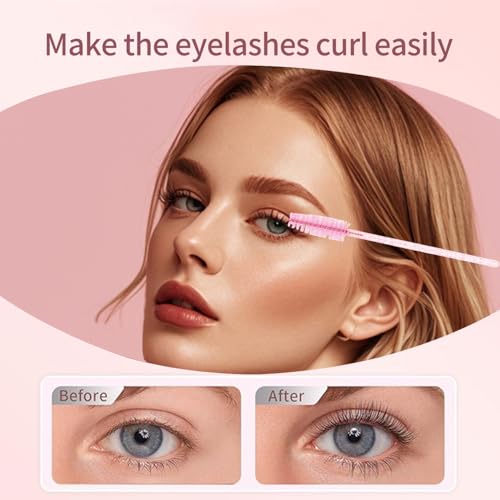 200Pcs Eyelash Extension Kit, Lash Spoolies Extension Supplies Eyebrow Brush Mascara Wands Lip Brushes Applicators Disposable Micro Swab Brushes for Lash Extensions Brow Lamination Kit, Crystal Pink - color: Crystal Pink