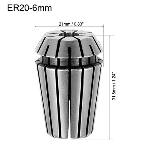 uxcell ER20 6mm Spring Collet Chuck for CNC Engraving Machine Lathe - size: 6mm