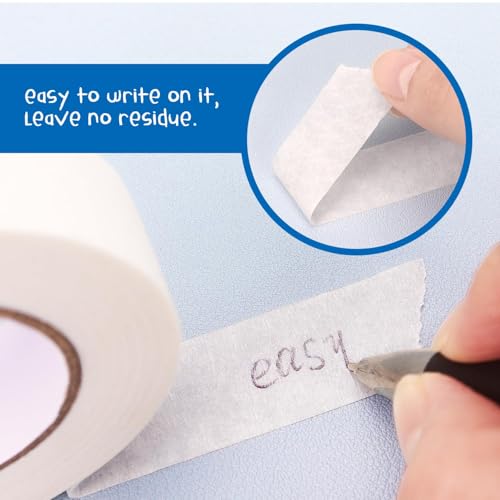 LONGKEY White Masking Tape 8 Rolls, 0.7 Inch x 20 Yards - color: 8 Roll x0.7 Inch, White