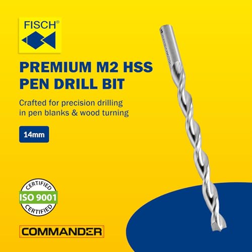 Pen Drill Bit - HSS Pen Maker Bit Parabolic Flutesfor Wood Turning, 14 mm - size: 14 mm