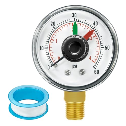 ECX271261 Pool Pressure Gauge with PTFE Sealant Tape - size: ECX271261