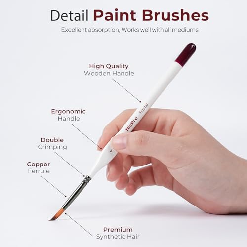 Nicpro Miniature Paint Brushes Drybrush - 22PCS Model Paint Brush Set - size: 22 PCS
