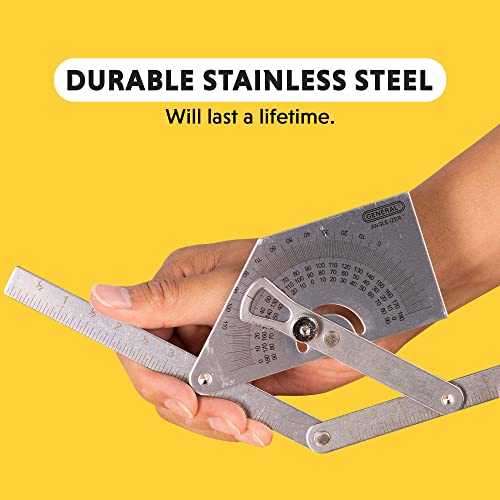 General Tools Protractor Angle Finder Stainless Steel Woodworking 0-180°