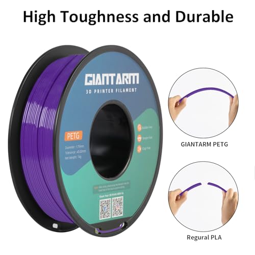 GIANTARM PETG Filament 1.75mm for 3D Printer, 1KG, Purple - color: Purple