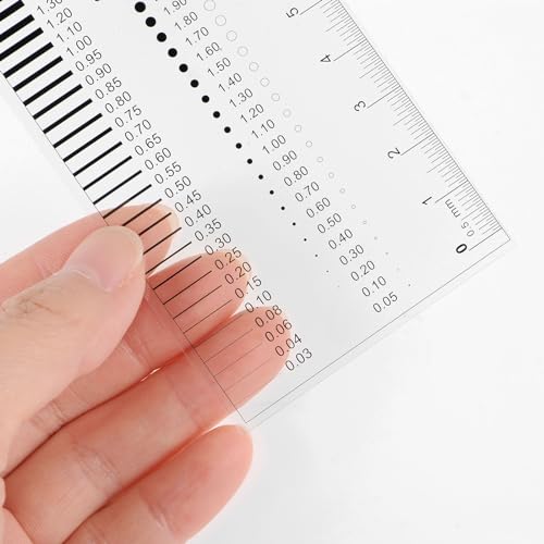 HARFINGTON 5pcs High Precision SEC Size Estimation Chart 8cm 0.5mm Transparency Flaw Detection Film Ruler for Diameter and Line Width Defects Measuring
