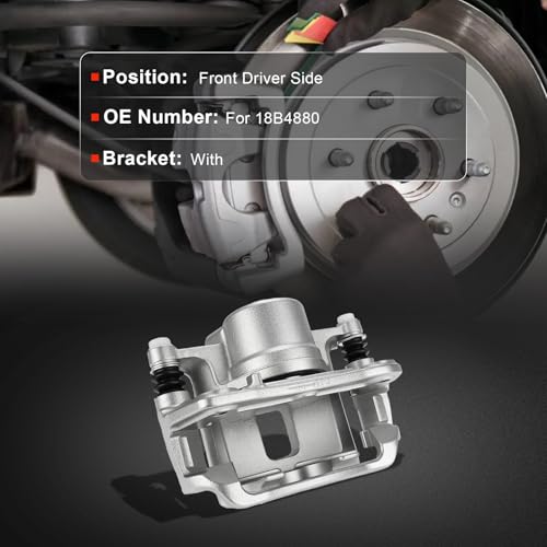 cciyu Front Left Disc Brake Caliper Assembly With Bracket 18B4880 - size: Front Left[18B4880]