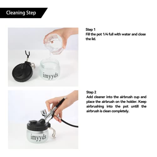 imyyds Airbrush Cleaning Kit, Airbrush Cleaning Pot, Airbrush Cleaning Tools with Airbrush Holder,5 Cleaning Brushes, 5 Cleaning Needles,3 Extra Filters