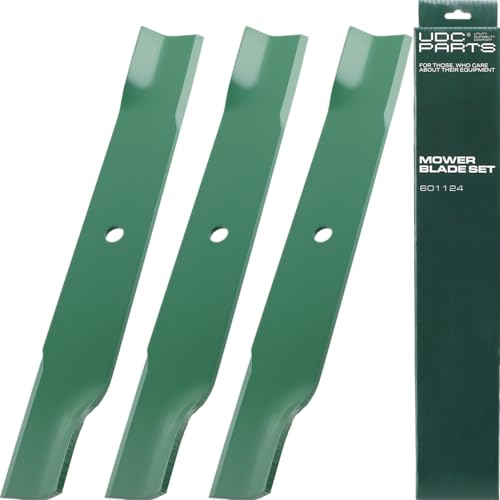 UDC Parts 601124 Hustler 54 Inch Mower Blades Replacement, 3 Pack Low Lift - size: 18-1/2" - Round (5/8")