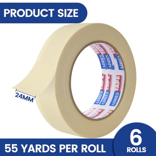 ADHES White Masking Tape Painter Tape 24mm x 50m - color: White, size: 24mm x 50m
