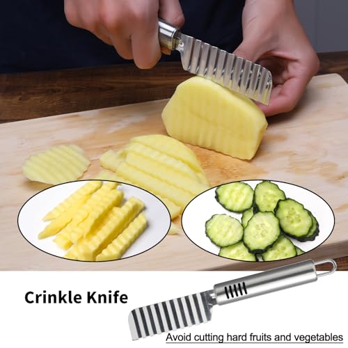 BURLIHOME 6Pcs Stainless Steel Fruit Carving Knife Set,Fruit&Vegetable Tool