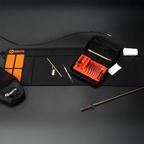 GRITR Gun Cleaning Mat - Magnetic Tool Mat w/Small Parts Organizer - size: Rifle Size (36"x10")