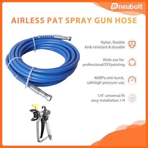 30Ft Airless Paint Sprayer Hose 1/4, 5800 PSI High Pressure - size: 30FT