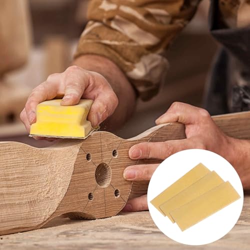 HARFINGTON 70 Pcs Detail Sander Paper 400 Grit 3.5" x 1.2" Micro Hand Sanding Papers Sheets Wet Dry Sandpapers with Sanding Block Tool for Wood Furniture Crafts Woodworking - style: 400 Grit