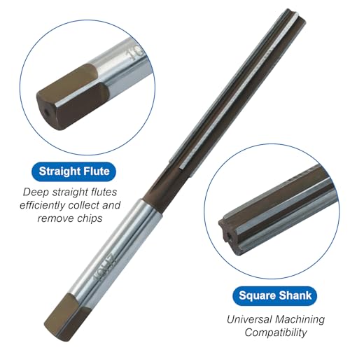 Hand Reamer Tool, 10mm H7 Metric Reamer Drill Bit with 6 Straight Flutes for Metal & Woodworking Applications - size: 10mm
