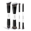 MAANGE 4 PCS Foundation Contour Conceal Brush Set, Makeup Brushes, Eyeshadow Concealer Brush, Double Sided Foundation Contour Blush Highlight Blending Eyebrow Brush For Liquid, Cream, Loose Powder - color: 4 PCS