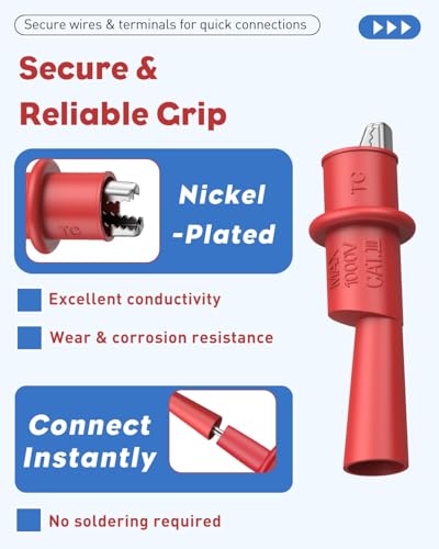 Vibit 6 Pcs Multimeter Alligator Clips Electrical Fluke Alligator Clips - size: 6 PCS-10A