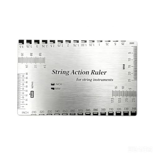 String Action Gauge Ruler, Precision Guitar String Height Measuring Tool for Electric, Acoustic & Bass Guitar, Professional Luthier Setup Ruler for String Action Adjustment
