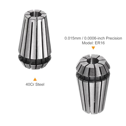 uxcell 2 Pcs ER16 6mm Spring Collet Chuck High Precision 0.015mm for CNC Engraving Machine Lathe Milling Tool - size: 6mm