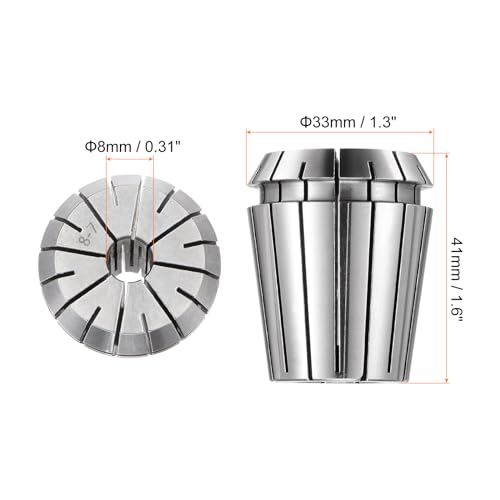 uxcell 2 Pcs ER32 8mm Spring Collet Chuck High Precision 0.015mm for CNC Engraving Machine Lathe Milling Tool