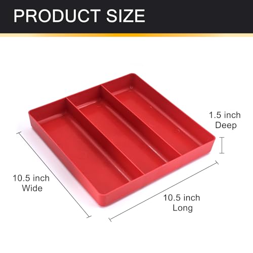 3-Compartment Tool Organizer Tray (1, Red) - color: Red