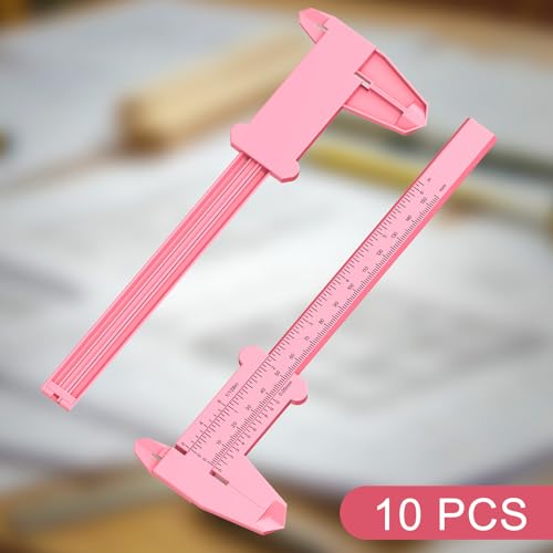 0-6 Inch/150mm Vernier Plastic Caliper Measuring Ruler,Pink - color: Pink