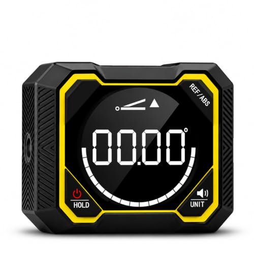 Digital Angle Finder, Magnetic Inclinometer, 4×90° Level Tool - color: Black