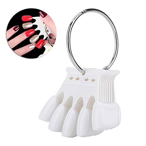Nail Color Card, 50 Pcs Nail Art Practice Tips, Manicure Polish Gel Display Tool (1# White) - color: 1# White