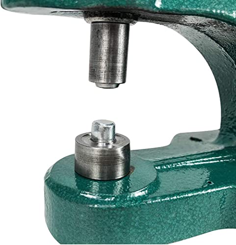 Hand Press Heavy Duty Eyelet Grommet Machine Punch Tool Kit with 3 Dies #0/2/4 and 1500 Pcs Silver Grommets Hole