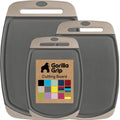 GORILLA GRIP Cutting Board Set of 3, Slip Resistant & Nonporous Gray Almond - color: Gray/Almond