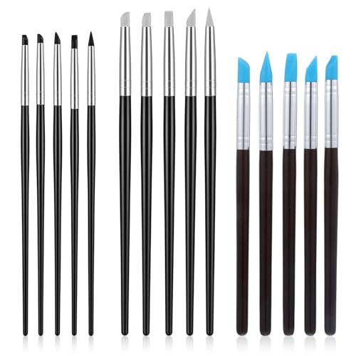 15 Pcs Silicone Paint Brushes for Crafts, Rubber Tip Silicone Brushes