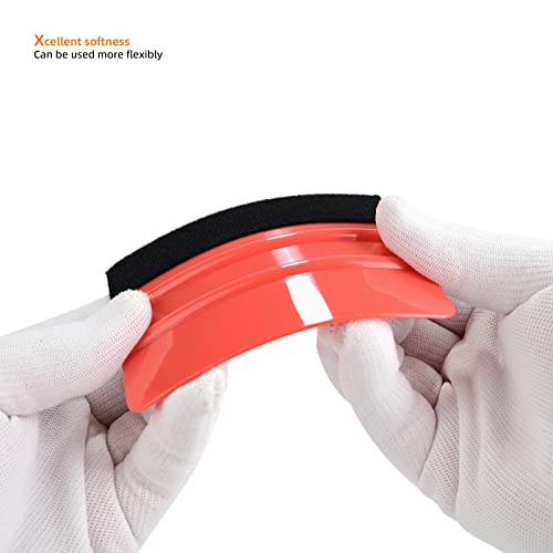 EHDIS 10pcs Vinyl Squeegee 4 Inch Car Vinyl Scraper Decal Applicator Window Tint Wallpaper Smoothing Tool with Black Fabric Felt Edge (Red) - color: Red