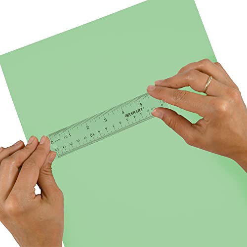 Westcott 10561 Acrylic Clear Ruler, 6 in (Pack of 5) - size: 6 Inches (Pack of 5)