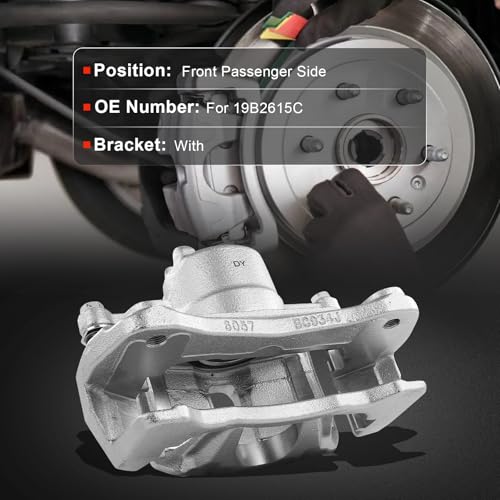 cciyu Front Right Disc Brake Caliper Assembly With Bracket 19B2615C - size: Front Right[19B2615C]