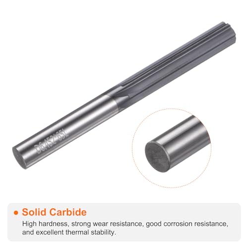 HARFINGTON Carbide Chucking Reamer 0.254"(6.45mm) Dia Straight Flute Straight Shank Machine Reamer Tool for Metal and Lathes CNC Machining Centers, Black - size: 0.254"
