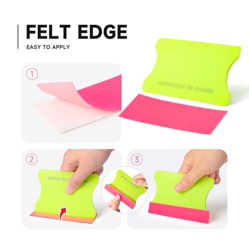 FOSHIO 7PCS 30°- 90° Hardness Vinyl Wrap Squeegee Kit with 10PCS Felt Pads Scratch-Free Felt Squeegee for Vinyl Rubber Squeegee Vinyl Wrap Tools