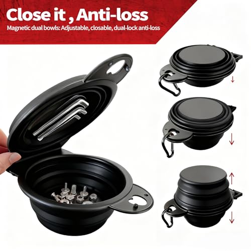 Magnetic Trays, Magnetic Bowl for Screws, Magnetic Tool Tray (black2.0) - style: black2.0