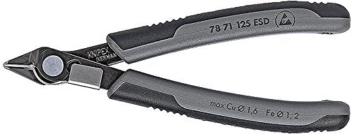 KNIPEX 78 71 125 ESD Electronic Super-Knips Comfort Grip, 5-Inch with Lead Catcher - size: 5-Inch with Lead Catcher