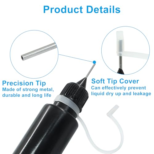 Zorfeter 20ml Black Precision Tip Applicator Bottles, 10 Pcs - size: 20 ml