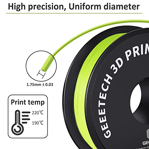 Geeetech PLA 3D Printer Filament 1.75mm, Apple Green - color: 1kg Pla Apple Green
