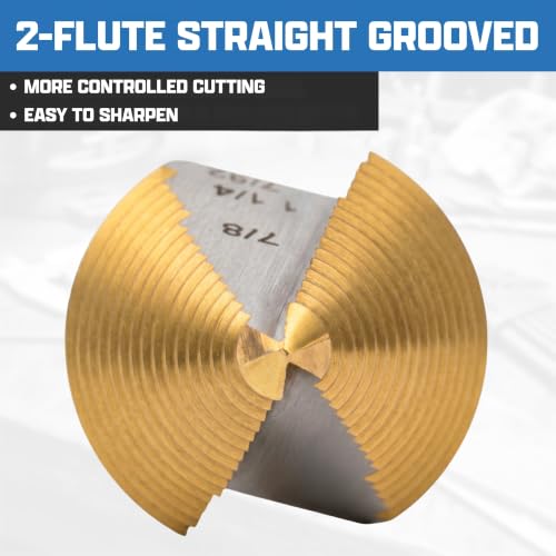 NEIKO 10636A Step Drill Bit, 3 Steps 7/8" to 1-7/32" Straight High Speed Steel, Titanium Nitride Coated, 1/4” Quick Change Step Bits for Steel, Metal, Wood, Plastic, Unibit Cone Drill Bits, Two Flute - size: #11 (7/8 - 1-7/32", 3S), style: Straight